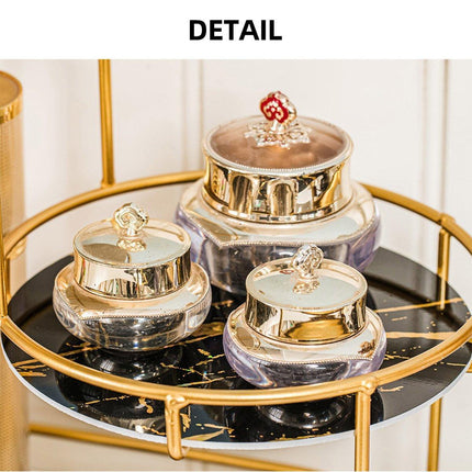 Round Multi-Tier Metal Storage Rack for Bathroom Vanity Kitchen Storage Rack