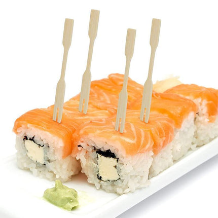 1000x Bamboo Catering Forks for BBQ & Cocktail Finger Food - Aimall
