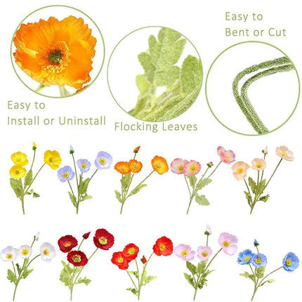 10pcs Artificial Yume Silk Flocking Flowers for Home Wedding Party Decoration