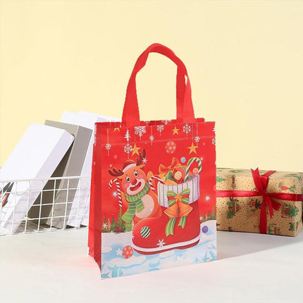 25pcs Christmas Non-Woven Shopping Tote Bags Printed Colour Party Gift Bags