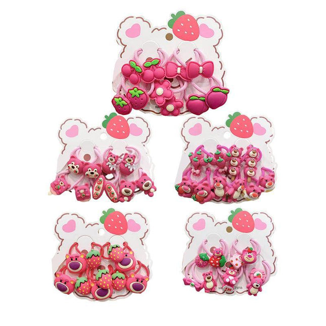 Cute hair bands with cartoon bear and strawberries design
