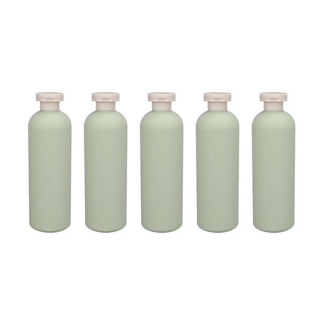 5PCS Green Squeeze Bottles Refillable Plastic Liquid Soap Lotion Travel Use