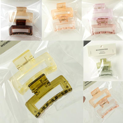 Acrylic Hair Claw Clip Barrettes Women Geometric Multicolor Clamp - Aimall
