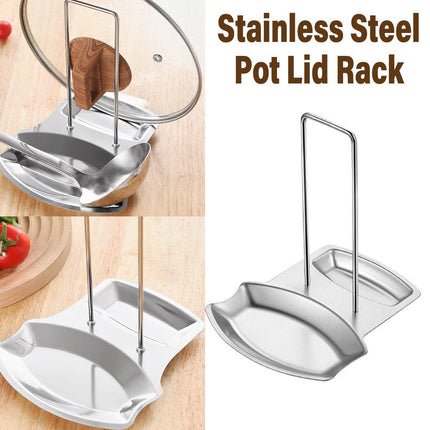 Removable Stainless Steel Pot Lid Spoon Rack Kitchen Draining Storage Holder