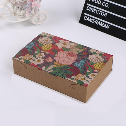 25PCS Kraft Paper Moon Cake Cookie Packaging Box Square Blister Hand Packaging
