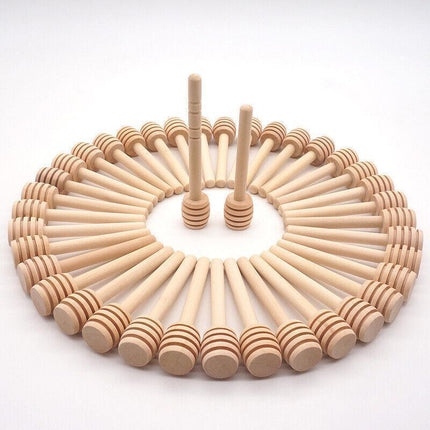 30PCS Mini Wooden Honey Dipper Stick for Honey Jar Dispense Drizzle Party Favors - Aimall