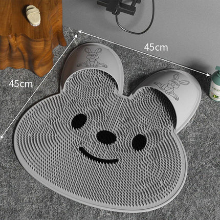 Silicone Foot Scrubber Rabbit Tub Mat Suction Cup Exfoliating Brush Cleaning Mat