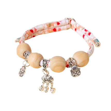Camphor Wood Bead Collar with Bell Necklace for Cats and Dogs Pet Accessories