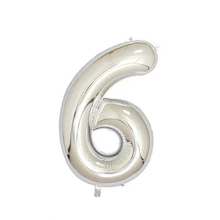 Foil Number Balloon 40" Rose Gold Silver Rainbow Birthday Party Wedding Silver - Aimall