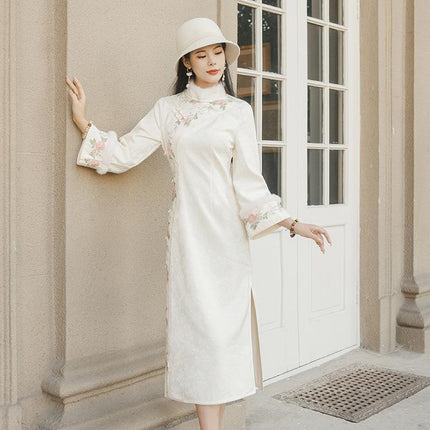 New Chinese Cheongsam Dress National Style Traditional Qipao Outfit for Women