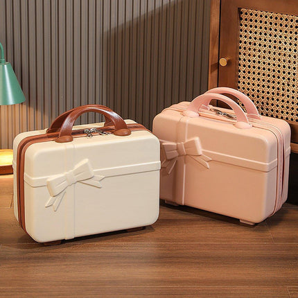 14 Inch Bow Hand Luggage Mini Makeup Case Travel Storage Gift Suitcase for Women