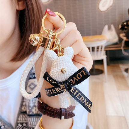 Rabbit/Bear Doll Accessories Car Key Ring Keyring Ornaments Bear Keychain - Aimall