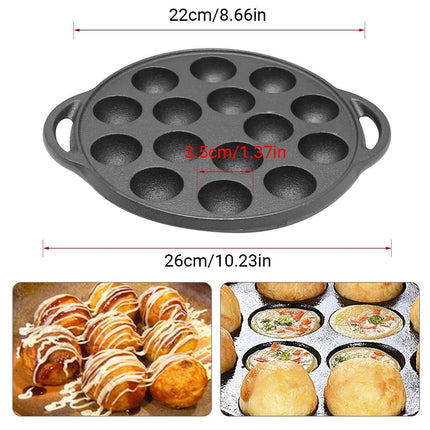 Octopus Croquette Pan 15 Holes Non-Coated Non-Stick Takoyaki Grill Cooking Plate