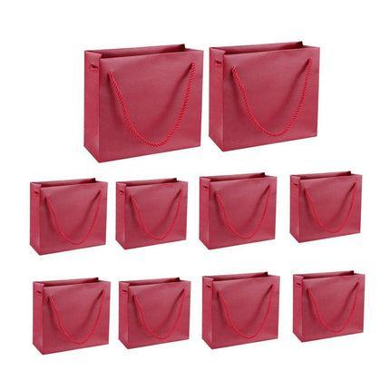 10PCS Red Tote Bags Durable Reusable Shopping Bags for Groceries and Gifts