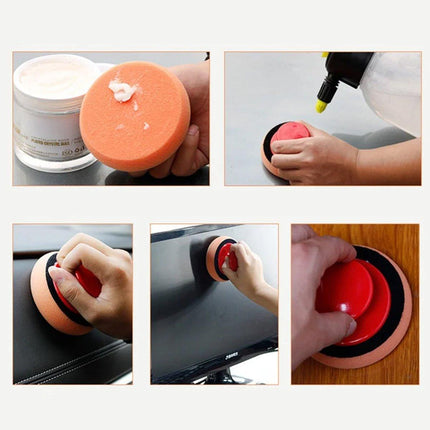 5pcs Car Polishing Sponge with Handle Manual Buffing Pads for Auto Detailing