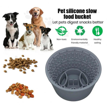 Silicone Pet Slow Feeder Bowl Anti Choke Design Food Dish for Dogs and Puppies