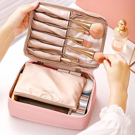 Travel Cosmetic Storage Makeup Bag Toiletry Wash Organizer Waterproof Portable L Size - Aimall