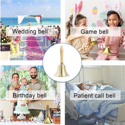 Wooden Handle Hand Bells Christmas Pet Bells Classroom Call Rattles Party Bell