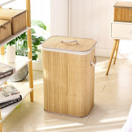 Dustproof Bamboo Laundry Basket Storage Basket for Dirty Clothes Organization