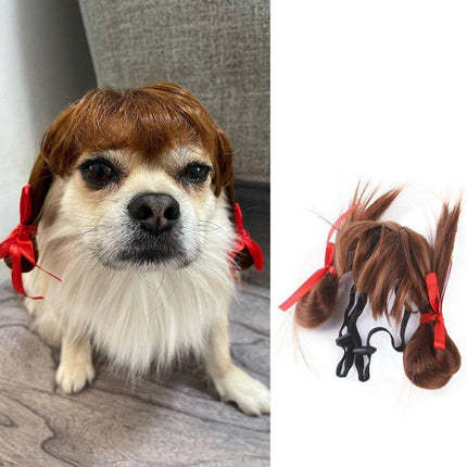 Pet Wig for Dogs and Cats Costume Accessory Pet Supplies for Halloween Parties