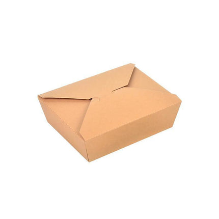 Kraft Brown Noodle Food Lunch Box Flat Deli Takeaway Disposable Container 200PCS - Aimall
