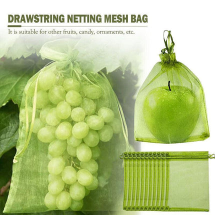 50/100x Fruit Net Bags Agriculture Garden Vegetable Protection Mesh Insect Proof - Aimall