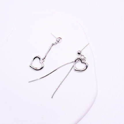 Asymmetrical Love Tassel Earrings Long Drop Dangle Jewelry for Women Fashion