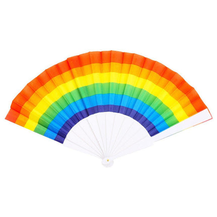 6pcs Rainbow Folding Hand Fans in Six Colors Party Decor Travel Pocket Fans