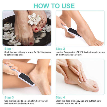 Double Sided Foot File Callus Remover Pedicure Skin Care Sanding Foot File Tool - Aimall