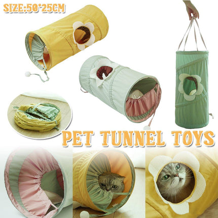 Folding Spiral Cat Tunnel Toy Interactive Pet Tunnel for Cats and Kittens Play