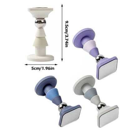 Silicone Silent Door Stopper with Suction Base and Secure Hold Catch Design