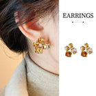 3D Square Stud Earrings for Women Fashion Jewellery Elegant Stereoscopic Design