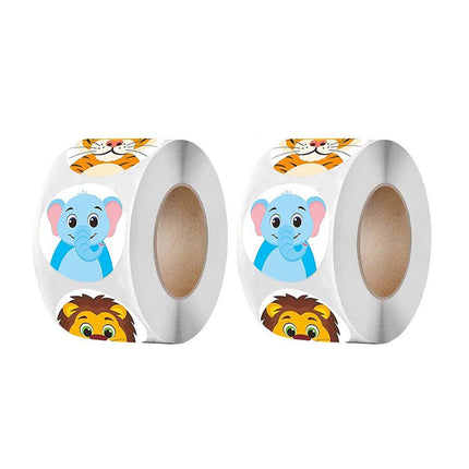 2 Rolls Animal Thank You Stickers for Toy Packaging and Decorative Gift Labelling