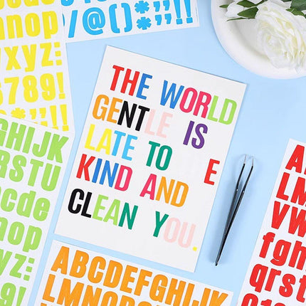 10pcs Letter Stickers Colorful DIY Scrapbooking Water Bottle Greeting Cards