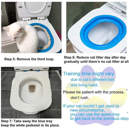 Cat Toilet Seat Trainer Kit Easy Toilet Training System for Cats Kittens