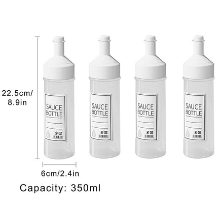 4pcs 350ml Kitchen Squeeze Jam Jars Controlled Dispensing Measuring Jar Multi