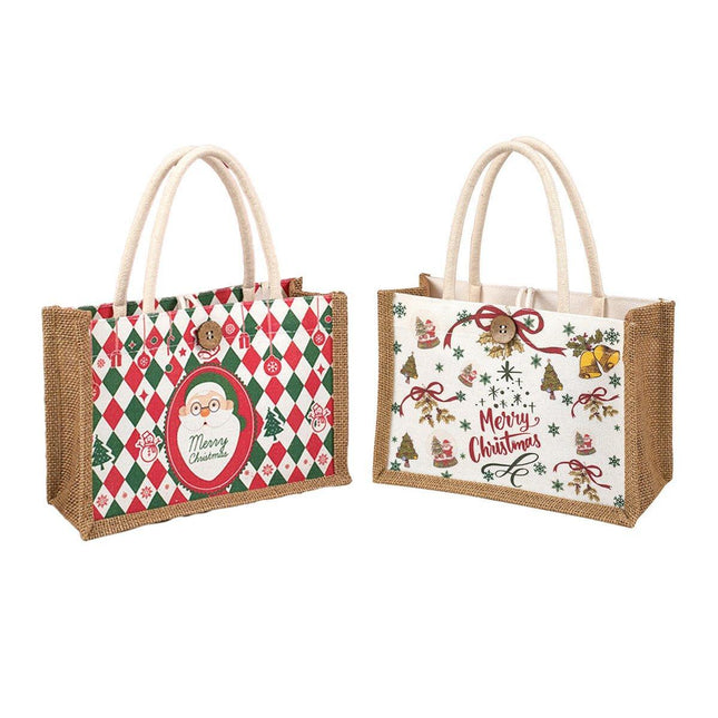 Christmas Santa Claus Gift Bag Holiday Packaging Apple Handbag Cloth Bag Set