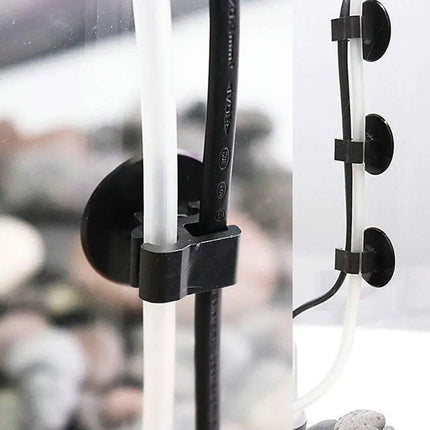 10X Double Clip Suction Cup Holder for Aquarium Tube and Rod Mounting Support