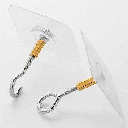 12 PCS Heavy Duty Self Adhesive Hooks Stainless Steel Ceiling Hooks for Home