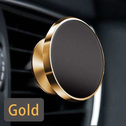360 Degree Rotating Cell Phone Holder Car Magnetic Mount Air Vent Gold Clip On - Aimall
