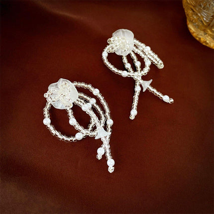 Vintage Long Drop Earrings Fresh Sweet Look Elegant Fashion Jewelry for Women