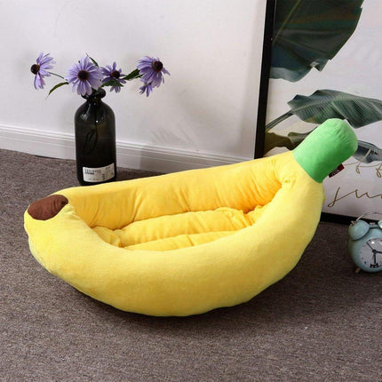 Cute Banana Shape Pet Bed Winter Warm Dog Cat Kennel Cozy Pet Cartoon Bed Mat