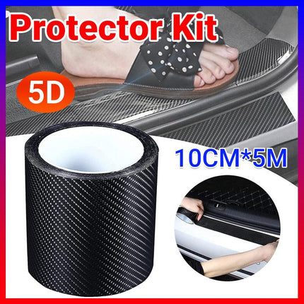 10CM*5M Carbon Fiber Car Sticker Door Sill Scuff Anti-Scratch Tape Protector Kit - Aimall