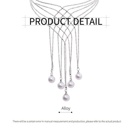 Hollow Imitation Pearl Fringe Multi Layer Necklace Fashion Jewellery Women
