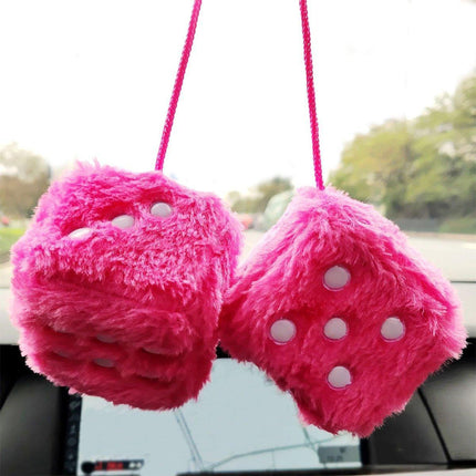 1pair Dice Plush Toy Cube Pendant Keychain Charm Cute Soft Accessory Gift
