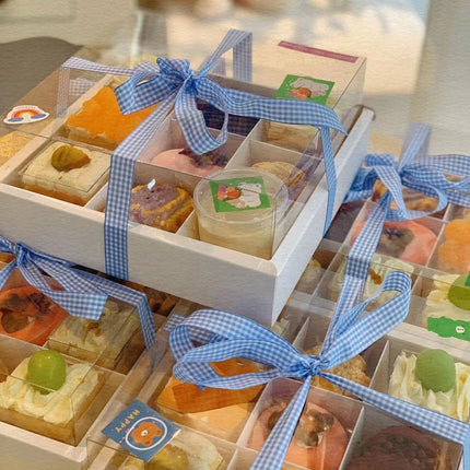 Clear Plastic Nine-grid Cake Box Pack of 10 Storage Containers High Quality