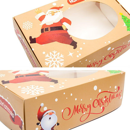 12/20pcs Christmas Biscuit Window Boxes Festive Bread Gift Packaging Storage