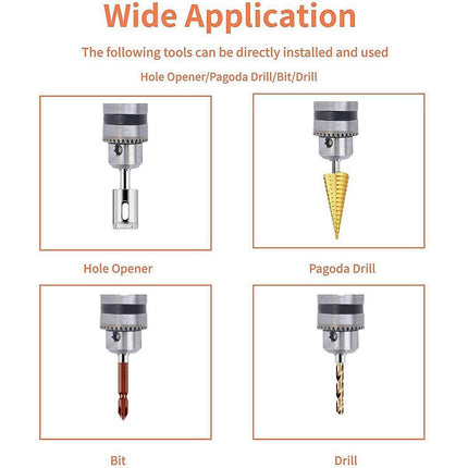 90° Degree Right Angle Drill Attachment 1/4" Drive Adapter with Chuck Key Tools - Aimall