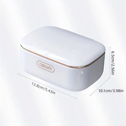 Household Wall Mounted Soap Box With Lid Drainage Non Punch Bathroom Storage Box