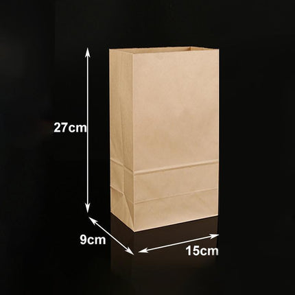 500PCS Kraft Food Paper Bags Brown Flat Bottom Lunch Bags Party Favour Bag - Aimall